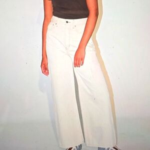 Etica White Flare Wide Leg Jeans 28